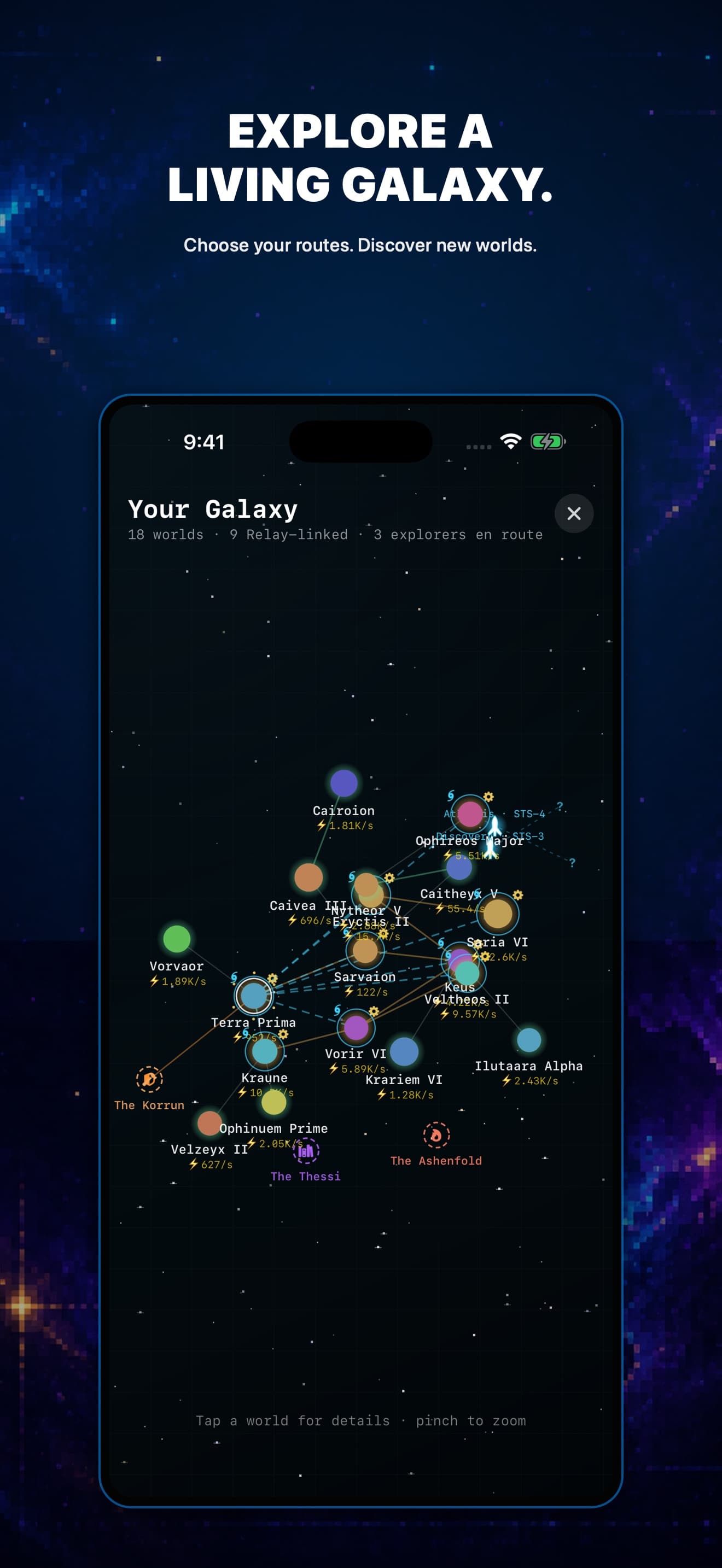 The connected galaxy in Idle Stars